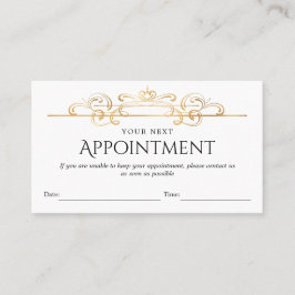 Chic Gold Foil Classic Vintage Wirbel Custom White Terminkarte