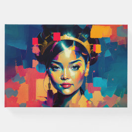 Chic Gold Foil farbenfrohe Frauen Impasto Ölgemäld Gästebuch