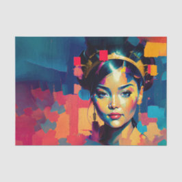 Chic Gold Foil farbenfrohe Frauen Impasto Ölgemäld Seidenpapier