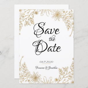Chic Gold Foil Floral Einladung
