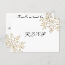 Chic Gold Foil floral RSVP Card