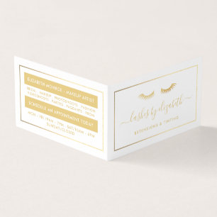 Chic Gold Foil Lashes Visitenkarten