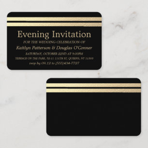 Chic Gold Foil Streifen Abend Event Ticket Einladu