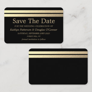 Chic Gold Foil Streifen Save the Date Karte