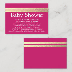 Chic Gold Foil Stripes, Pink Baby Shooting Ticket