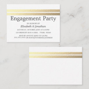Chic Gold Foods Stripes Engagement Party Ticket