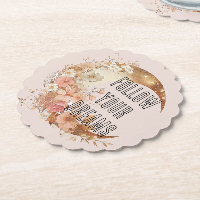 Chic Gold Frame Rosa Brautparty Untersetzer (angewinkelt)