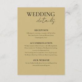 Chic Gold Ginkgo Leaf Wedding Details Begleitkarte