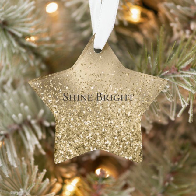 Chic Gold Glam Glitzy Glitzer Ornament (Baum)