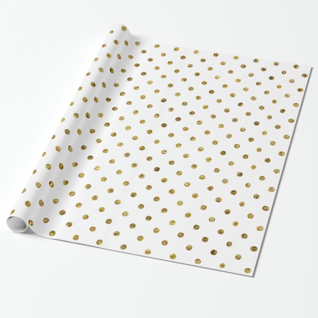 Chic Gold Glam Polka Punkte Geschenkpapier (Ungerollt)