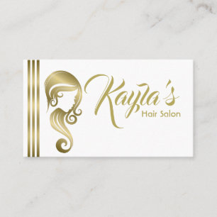 Chic Gold Glam Schönheits Mädchen Haar- und Make-u Visitenkarte