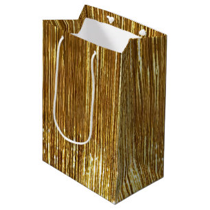 Chic Gold Glam Tinsel Streifen Weihnachten Mittlere Geschenktüte
