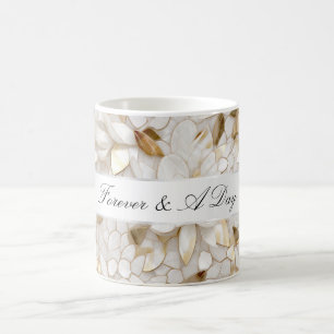 Chic Gold Glam Weiße Lotus Blumen Hochzeit Kaffeetasse