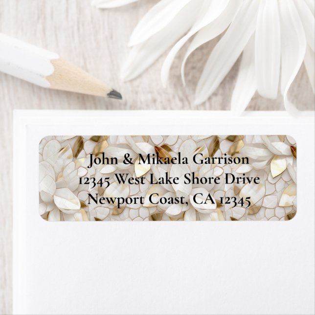 Chic Gold Glam White Lotus Blume (Insitu)