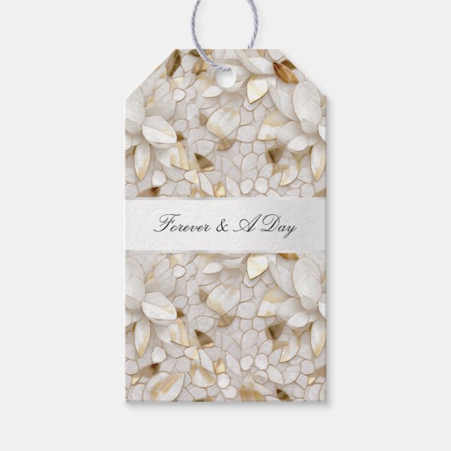 Chic Gold Glam White Lotus Blume Hochzeit Geschenkanhänger (Vorderseite)