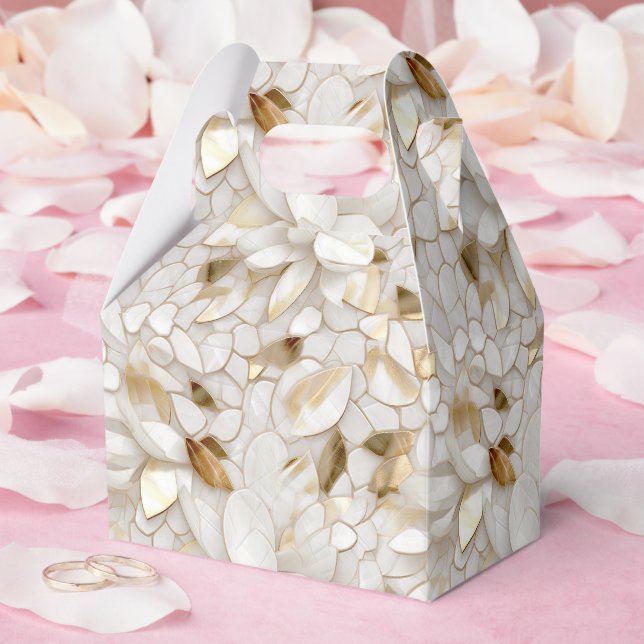 Chic Gold Glam White Lotus Blume Hochzeit Geschenkschachtel (Hochzeit)
