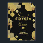 Chic Gold Glamour Dots Trendy Sweet 16 Party Einladung<br><div class="desc">Anpassen für jedes Ereignis.</div>