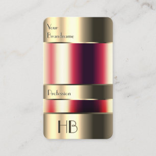 Chic Gold Glass Case Look Red Fluids mit Monogram Visitenkarte