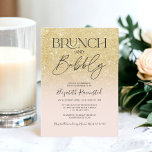 Chic Gold Glitzer Chic Brunch Bubbly Brautparty Einladung<br><div class="desc">Chic moderne Gelb Glitzer ombre Glitzern Pastellrot Rosa Brautparty Party ,  Brunch und blubbly modern und chic Skript Kalligraphie.</div>