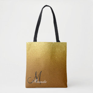 Chic Gold Glitzer Glam Mit Monogramm