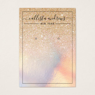 Chic Gold Glitzer Iridescent Earring Display Card