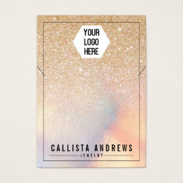 Chic Gold Glitzer Iridescent Logo Nekklasseanzeige