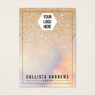 Chic Gold Glitzer Iridescent Logo Nekklasseanzeige