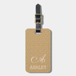 Chic Gold Glitzer Ivory Custom Monogram Gepäckanhänger