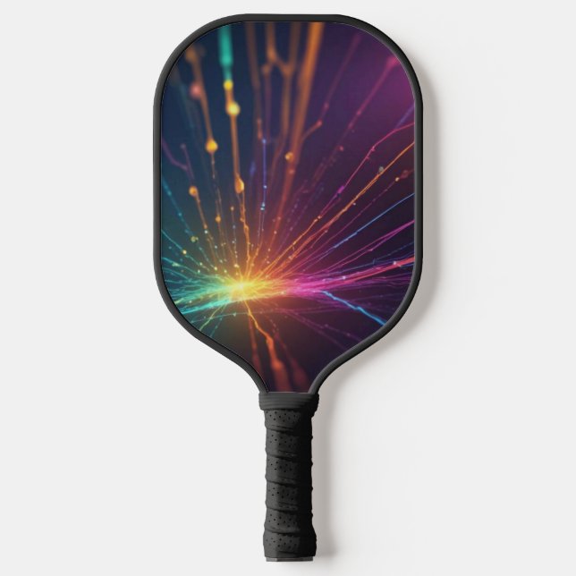 Chic Gold Glitzer Monogram Script Name Pickleball Schläger (Vorderseite)