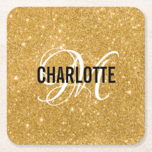 Chic gold Glitzer Monogramm Name