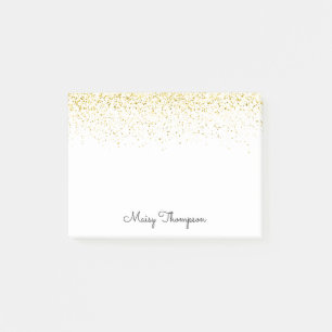 Chic Gold Glitzer Name Post-it Klebezettel