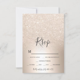 Chic gold Glitzer ombre Metalfolie uAwg RSVP Karte