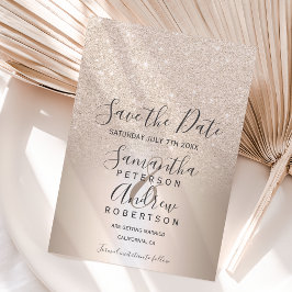 Chic gold Glitzer ombre metallic Save the Date Ankündigungspostkarte
