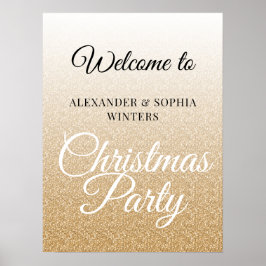 Chic Gold Glitzer Ombre Party Willkommen Poster