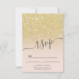 Chic gold Glitzer ombre UAWG rot Rosa Sweet 16 Einladung