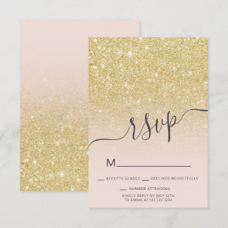 Chic gold Glitzer ombre UAWG rot Rosa Sweet 16 Einladung