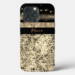 Chic Gold Glitzer Signature Monogram Case-Mate iPhone Hülle