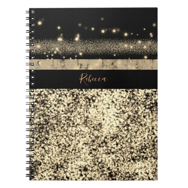 Chic Gold Glitzer Signature Monogram Notizblock (Vorderseite)