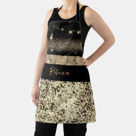 Chic Gold Glitzer Signature Monogram Schürze
