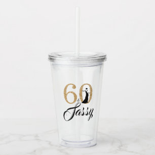 Chic Gold Glitzer Sixty Sassy 60. Geburtstag Acryltrinkbecher