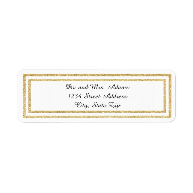 Chic Gold Glitzer Trim - Rücksendeadresse (Vorne)