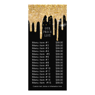 Chic Gold Glitzer Tropfen Black Business Card Werbekarte