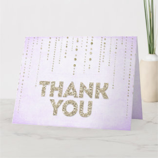 Chic Gold Glitzer Vielen Dank Dankeskarte