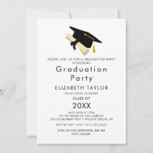 Chic Gold Grad Cap Foto Double Graduation Party I