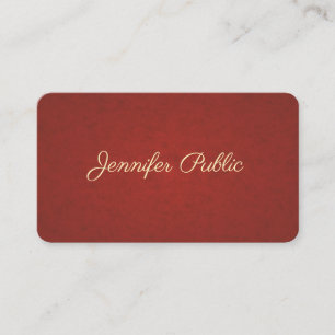 Chic Gold Handwriting Name Modern Template Trendy Visitenkarte