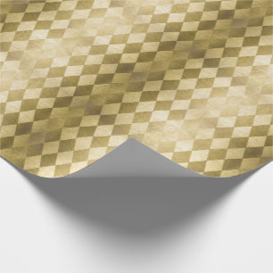 Chic Gold Harlequin Diamant-Muster Geschenkpapier
