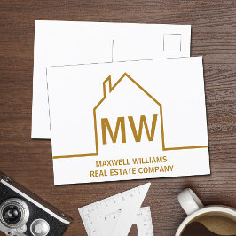 Chic Gold House Real Anwesen Company Marketing Postkarte