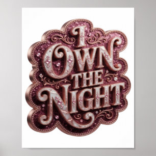 Chic Gold I BESITZE DIE NACHT Künstlerisches Motiv Poster