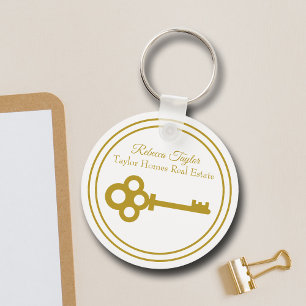 Chic Gold Key Real Anwesen Company Custom Realtor Schlüsselanhänger