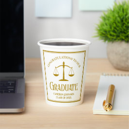 Chic Gold Law School Custom Graduation Party Pappbecher